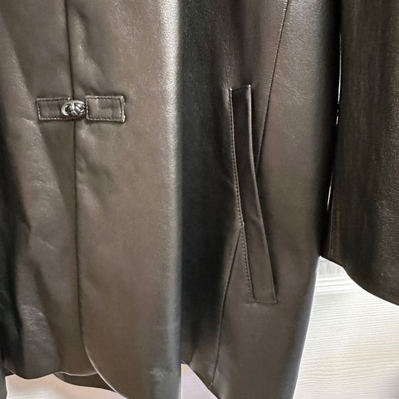 Vintage SHANGHAI TANG Men's/Unisex US 46 Black Leather Jacket Coat EXCELLENT - Picture 10 of 14